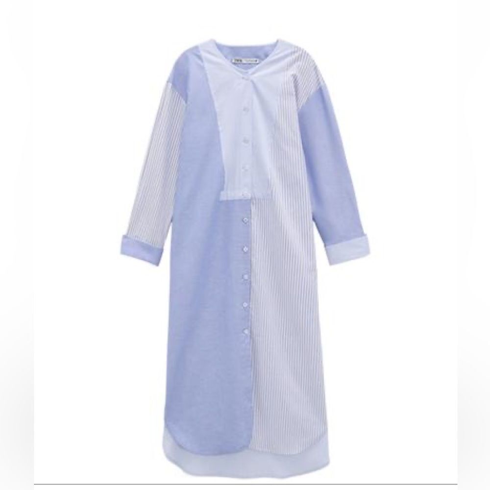 ZARA PATCHWORK SHIRTDRESS - Picture 5 of 6